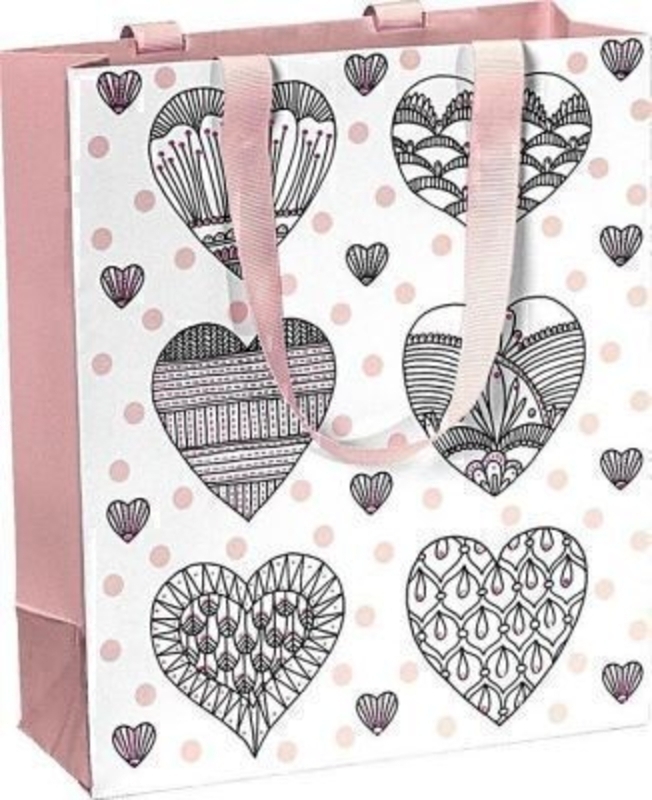 Drawn Hearts Gift Bag - Kaori Small by Stewo